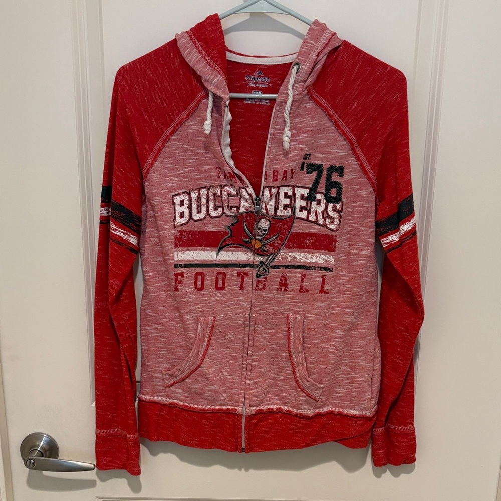 Majestic Red Tampa Bay Buccaneers Zip Front Hoodie